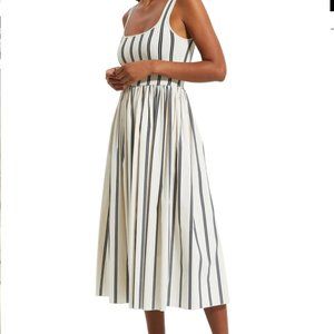 NWT Theory Off White Midi Striped Dress, size S, orig $495